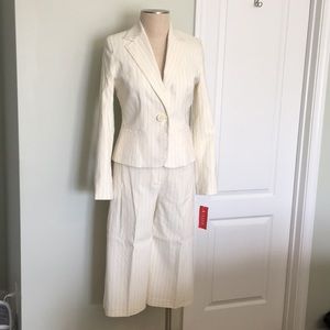 A Line Women’s White Pinstripe Suit